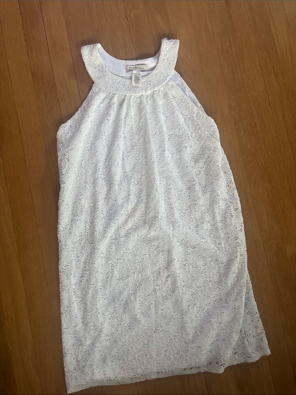 White Lace Halter Dress
